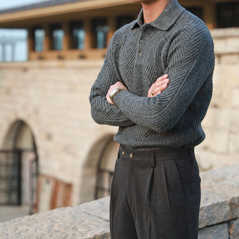 Acelin® | Men'S Autumn And Winter Casual Lapel Bottoming Sweater - Image 6