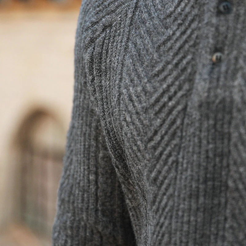 Acelin® | Men'S Autumn And Winter Casual Lapel Bottoming Sweater - Image 7