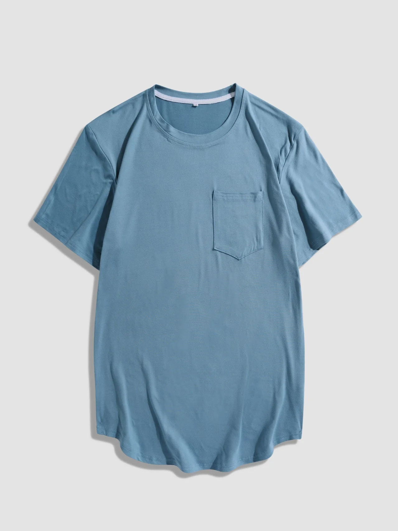 Adalbald® | Solid Color Basic T-Shirts With Pocket - Image 2