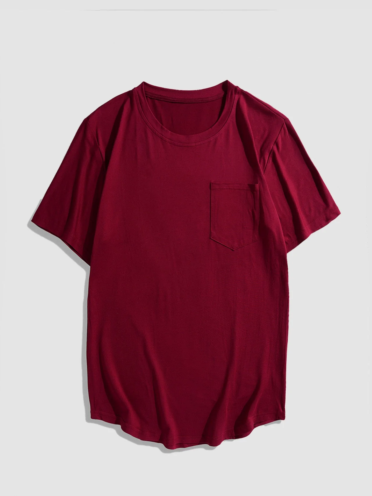 Adalbald® | Solid Color Basic T-Shirts With Pocket - Image 7