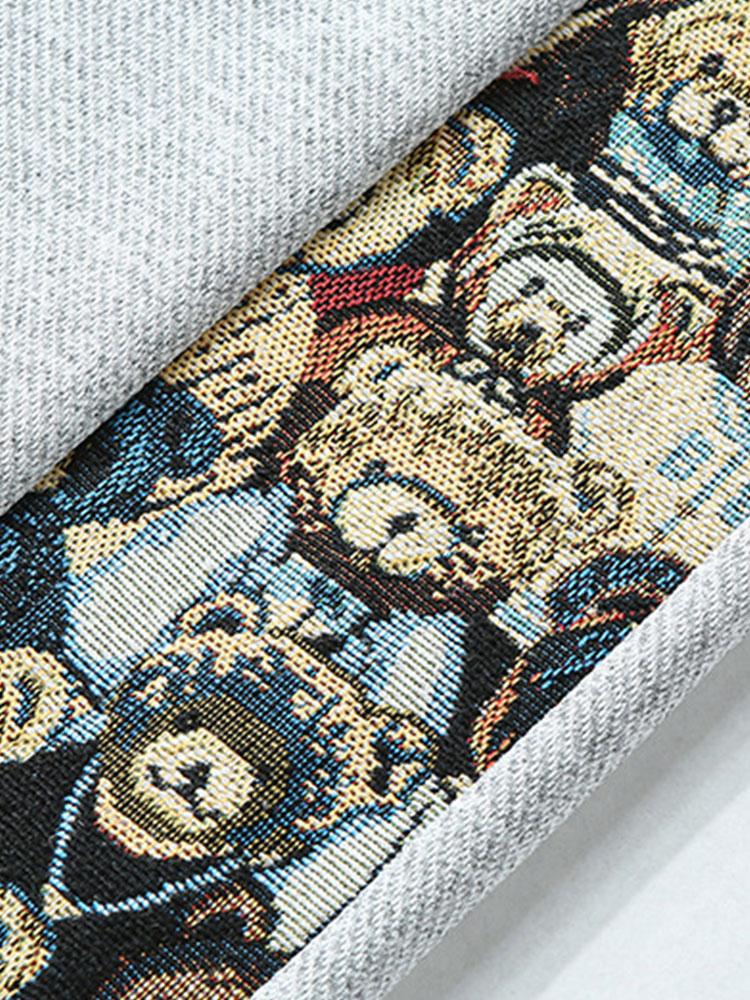 Adalberto® | Bear Print Patchwork Straight Leg Pants - Image 16