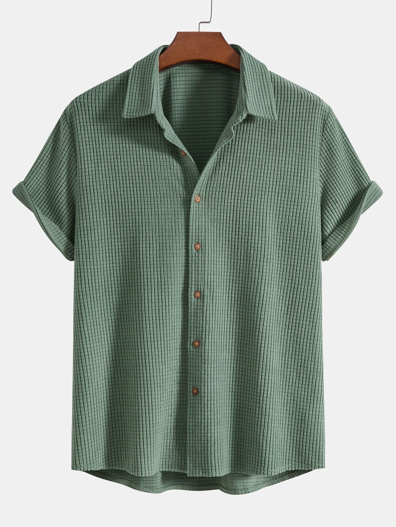 Adalhard® | Waffle Button Up Shirt & Shorts - Image 5