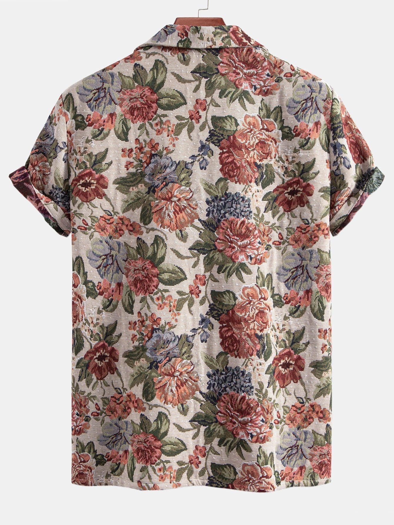 Addison® | Floral Jacquard Cuban Shirt & Shorts - Image 4