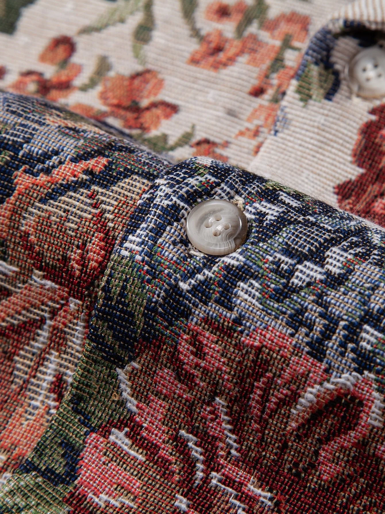 Addison® | Floral Jacquard Cuban Shirt & Shorts - Image 8