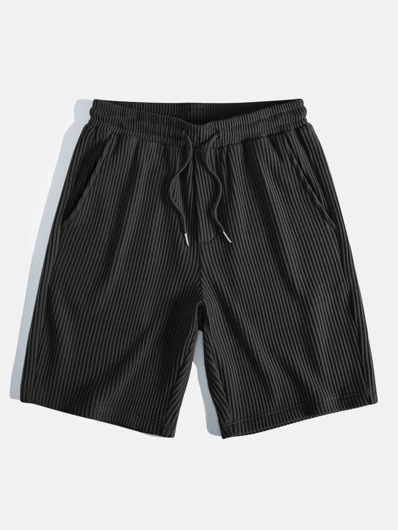 Adelmo® | Waffle Stand Collar Shirt & Drawstring Waffle Shorts - Image 16