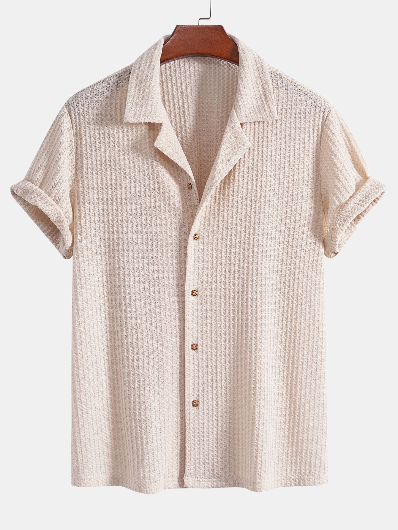 Adlai® | Short Sleeve Knitted Waffle Cuban Shirt & Straight Leg Linen Pants - Image 5