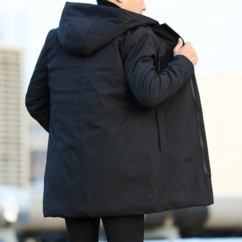 Adonai® | Men’s Hooded Quilted Coat With Zip Front - Image 2