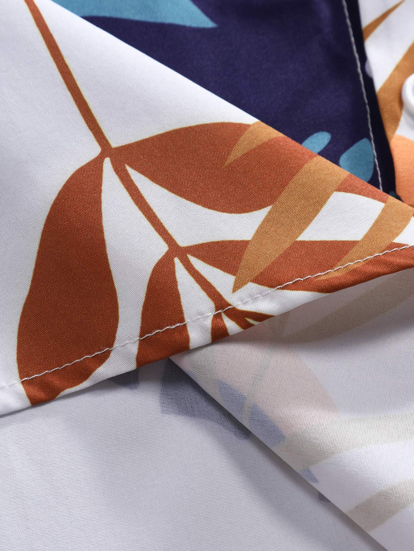 Adonis® | Colorful Leaf Print Button Up Shirt & Swim Shorts - Image 17