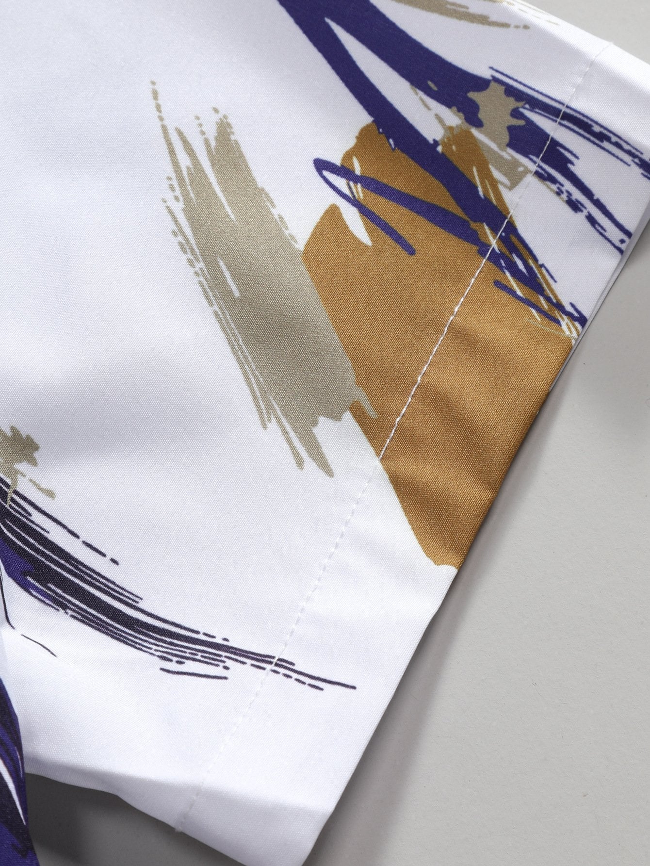 Adrean® | Brushstroke Print Button Up Shirt & Swim Shorts - Image 14