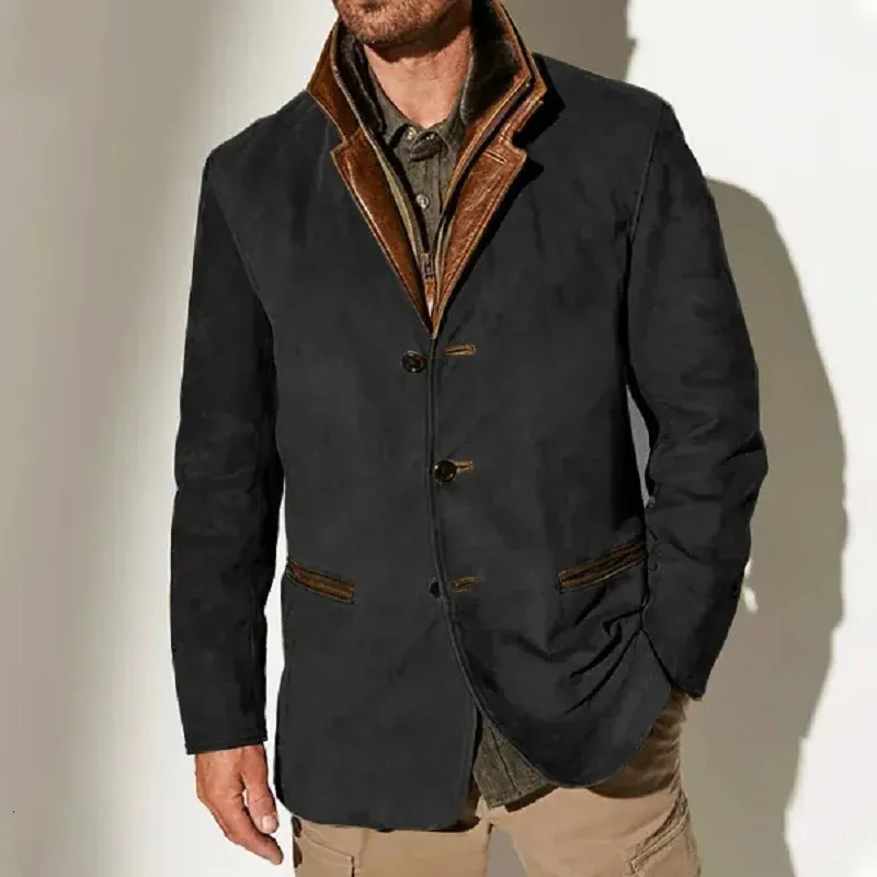 Adrian® | Single-Breasted Retro Jacket With Lapels And Button Placket For Men