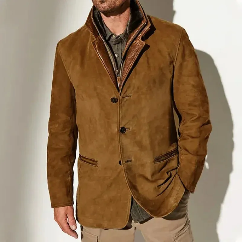 Adrian® | Single-Breasted Retro Jacket With Lapels And Button Placket For Men - Image 3