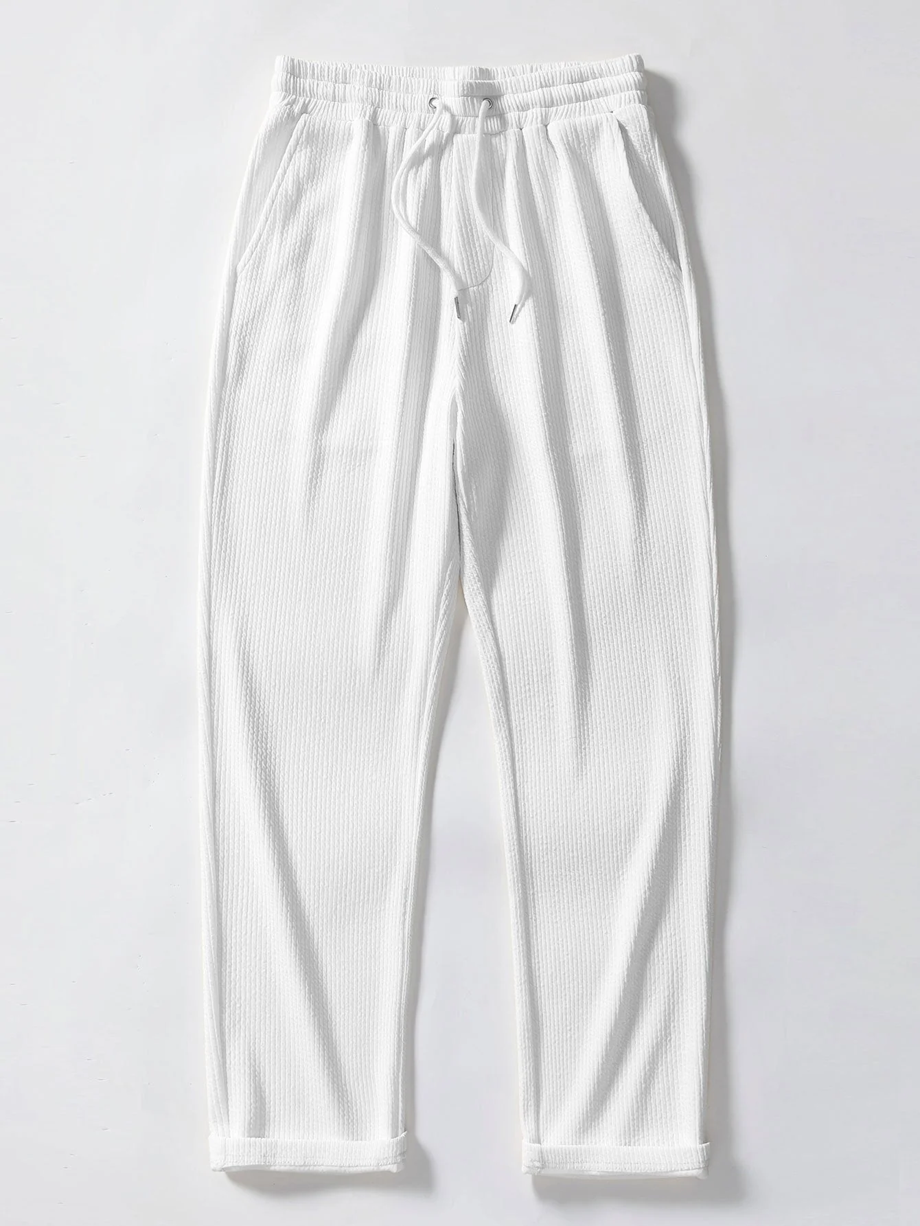 Aeolus® | Muscle Fit Ribbed Arc Hem T-Shirt & Straight Leg Ribbed Pants - Image 8