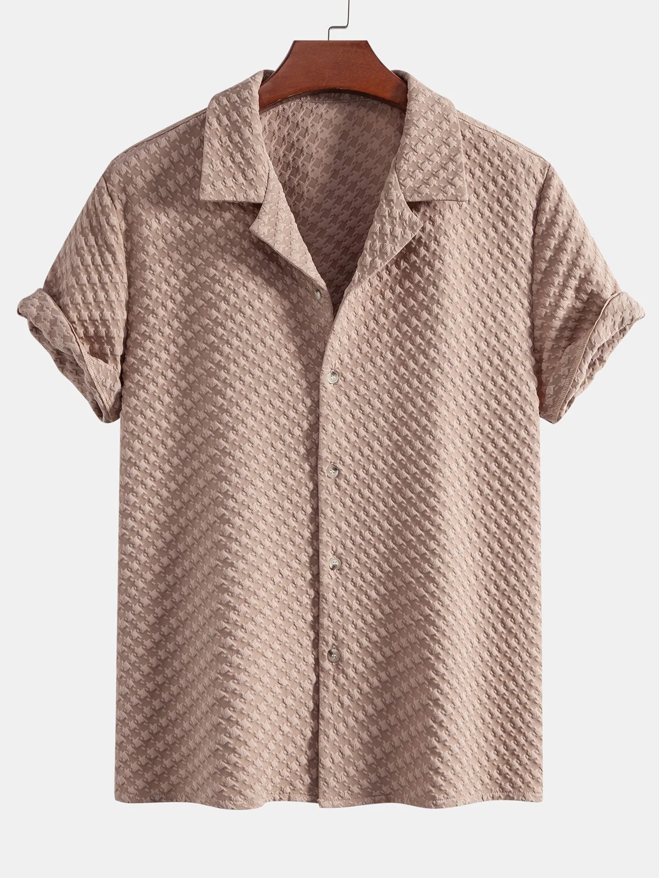 Aethelred® | Houndstooth Jacquard Cuban Shirt & Straight Leg Linen Pants - Image 3