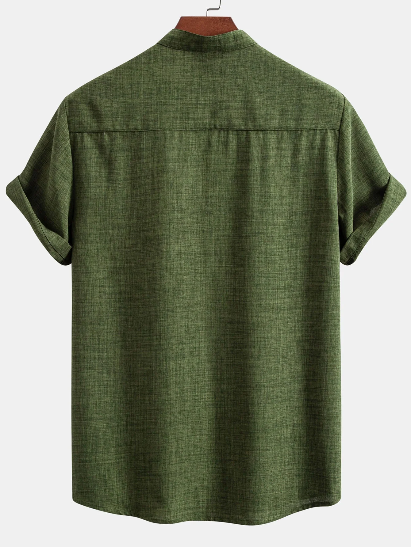 Agustin® | Short Sleeve Stand Collar Shirt & Linen Drawstring Shorts - Image 7