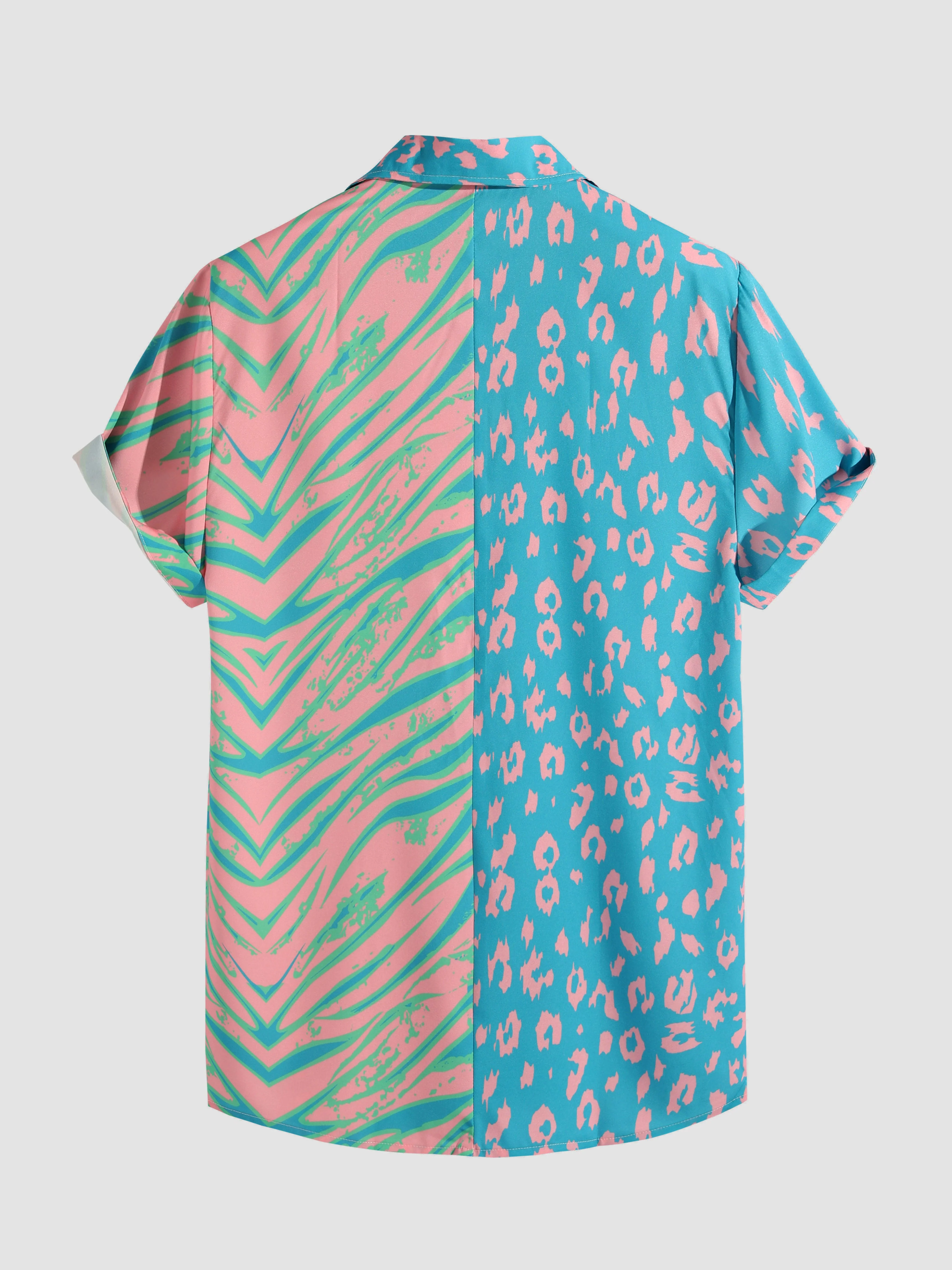 Aiken® | Animal Pattern Print Patchwork Shirts - Image 2