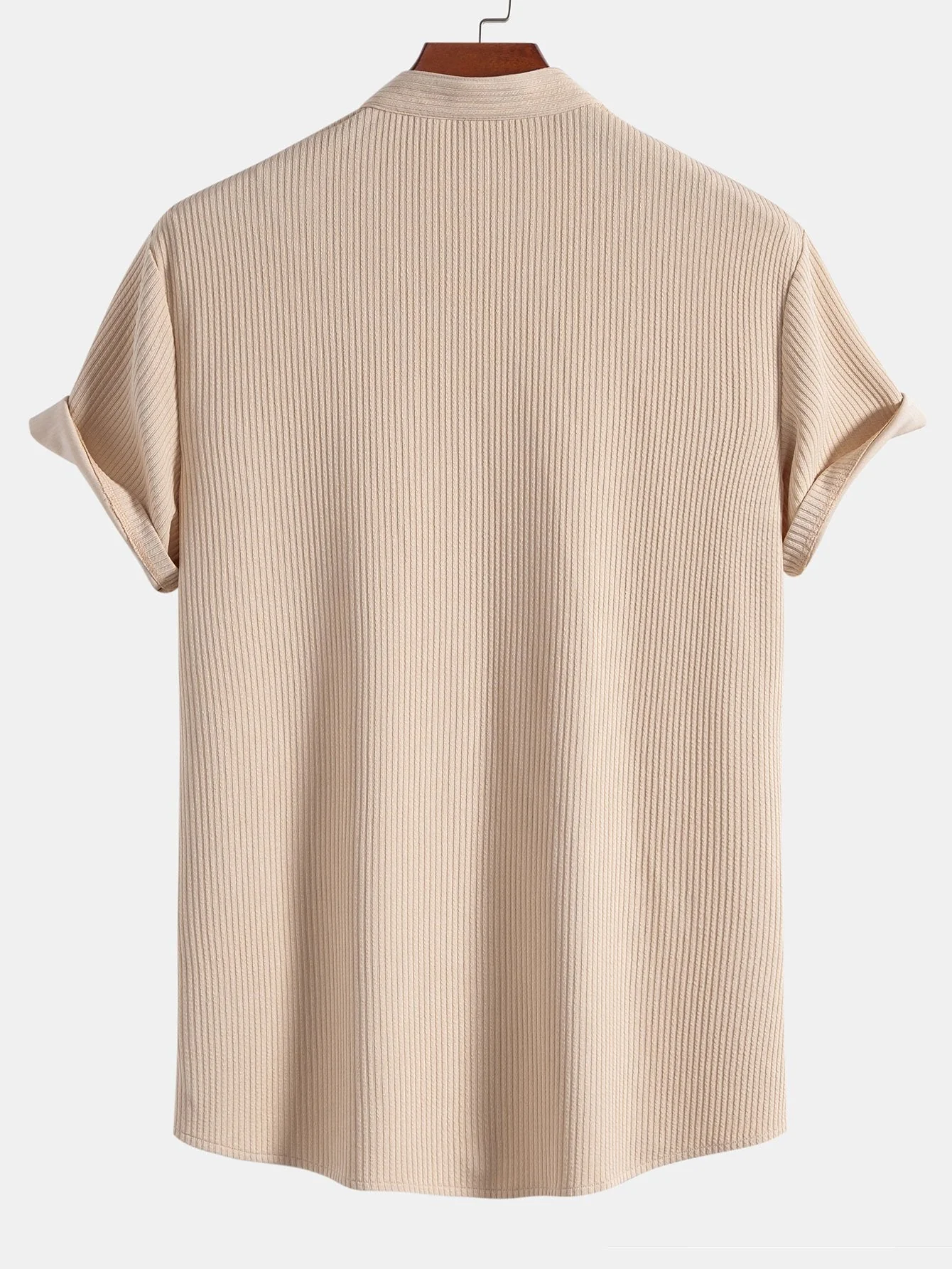 Aiolos® | Muscle Fit Stand Collar Ribbed Shirt - Image 4
