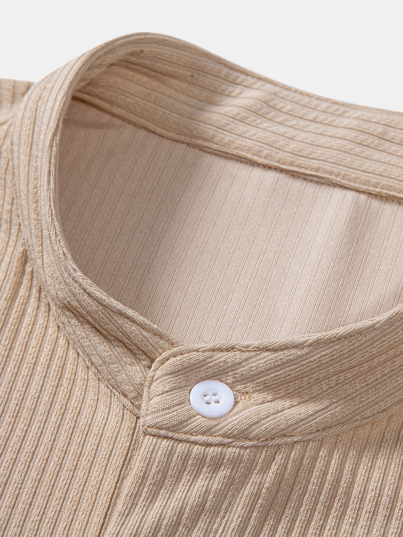 Aiolos® | Muscle Fit Stand Collar Ribbed Shirt - Image 5
