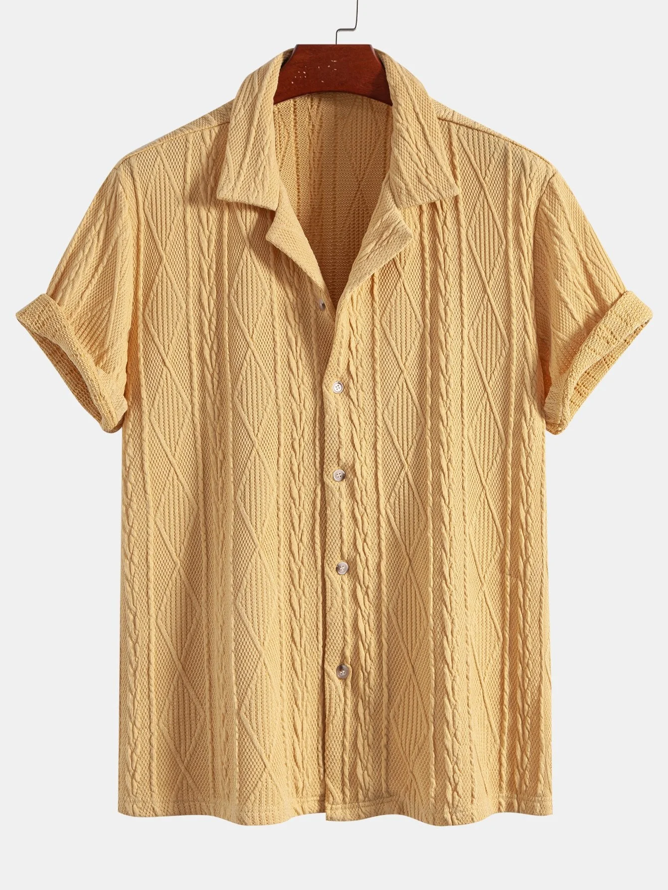 Akim® | Knitted Geometric Textured Cuban Shirt