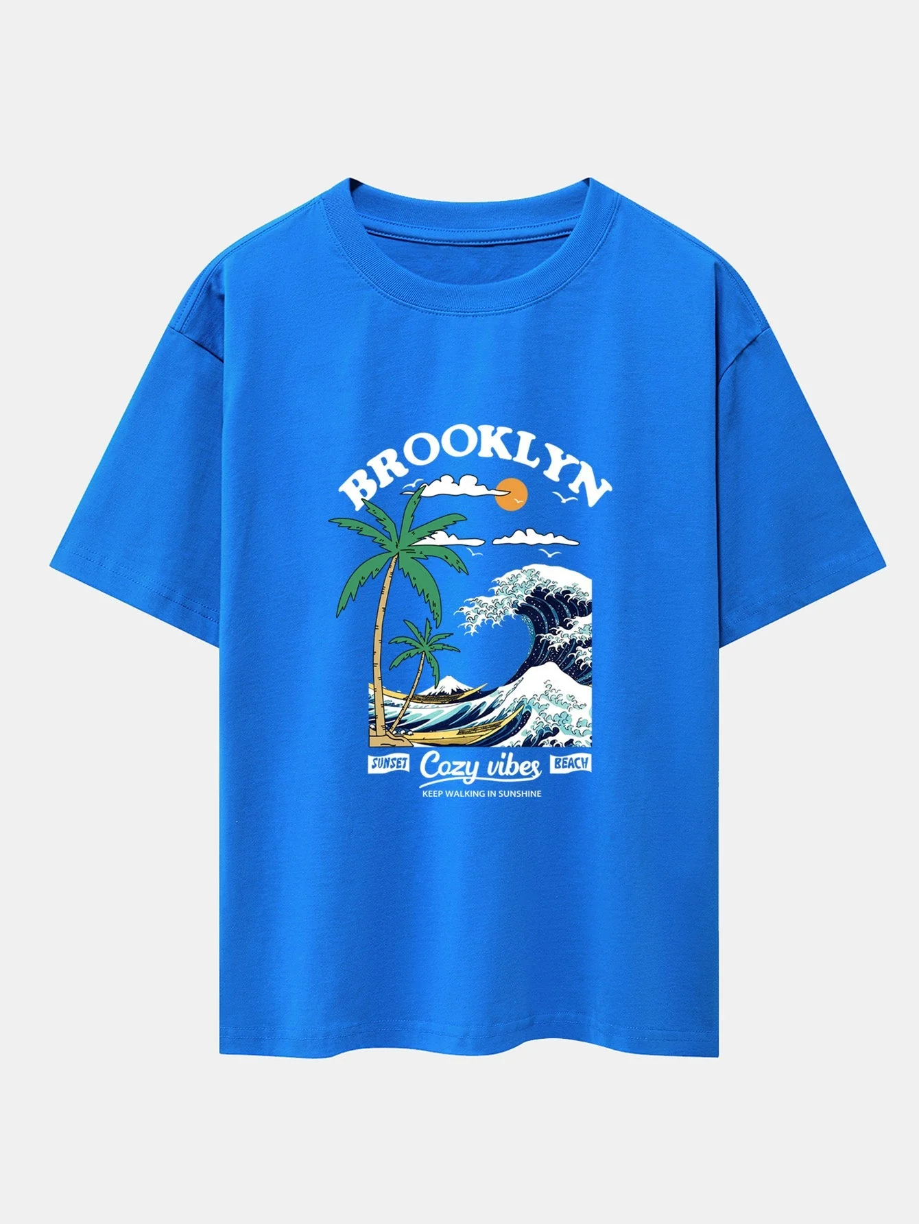 Alair® | Beach Waves Print Drop Shoulder Oversize T-Shirt