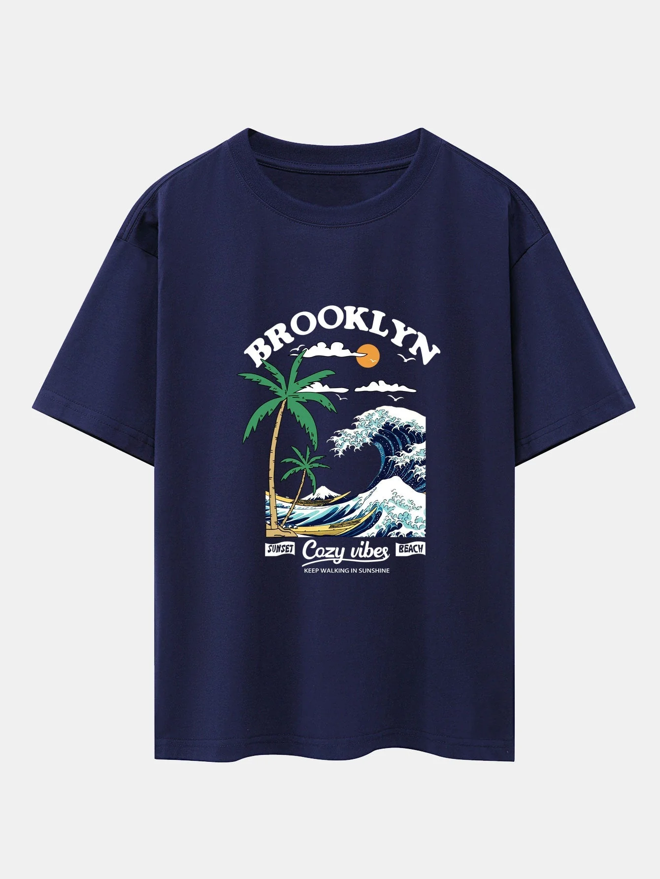 Alair® | Beach Waves Print Drop Shoulder Oversize T-Shirt - Image 12