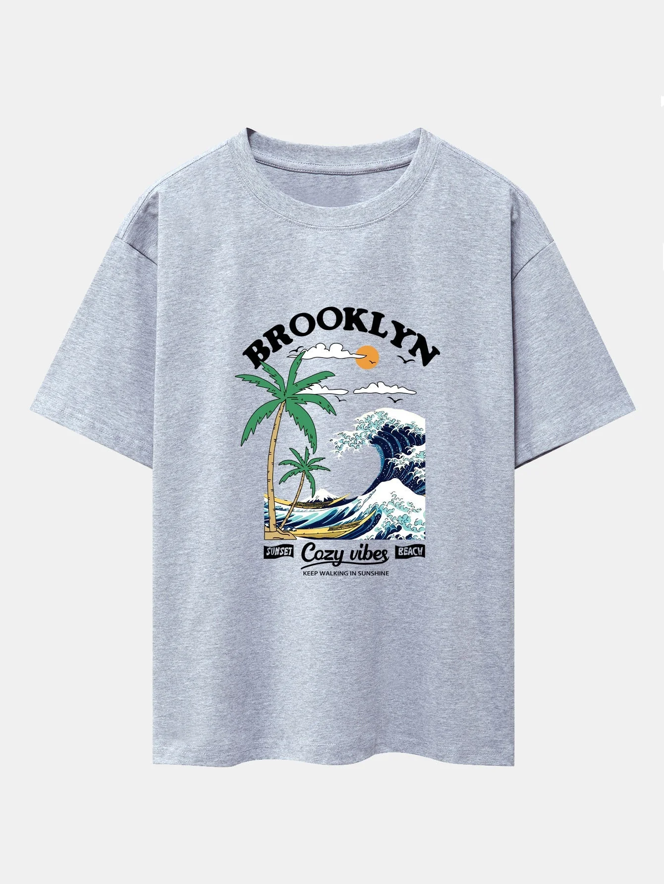 Alair® | Beach Waves Print Drop Shoulder Oversize T-Shirt - Image 13