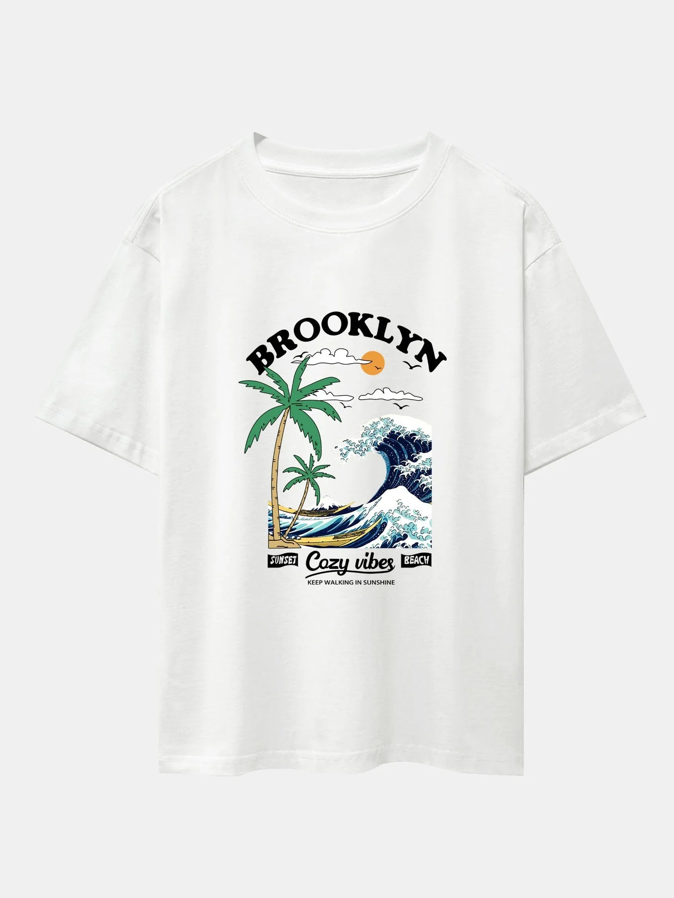 Alair® | Beach Waves Print Drop Shoulder Oversize T-Shirt - Image 3