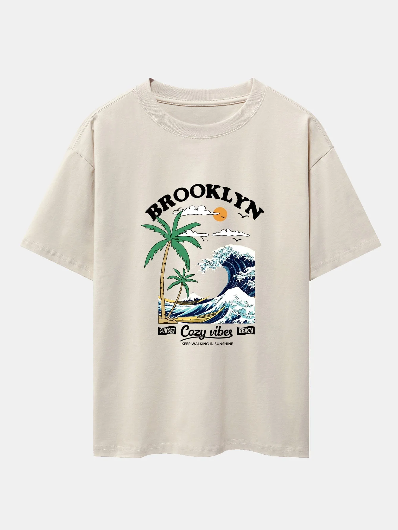 Alair® | Beach Waves Print Drop Shoulder Oversize T-Shirt - Image 4