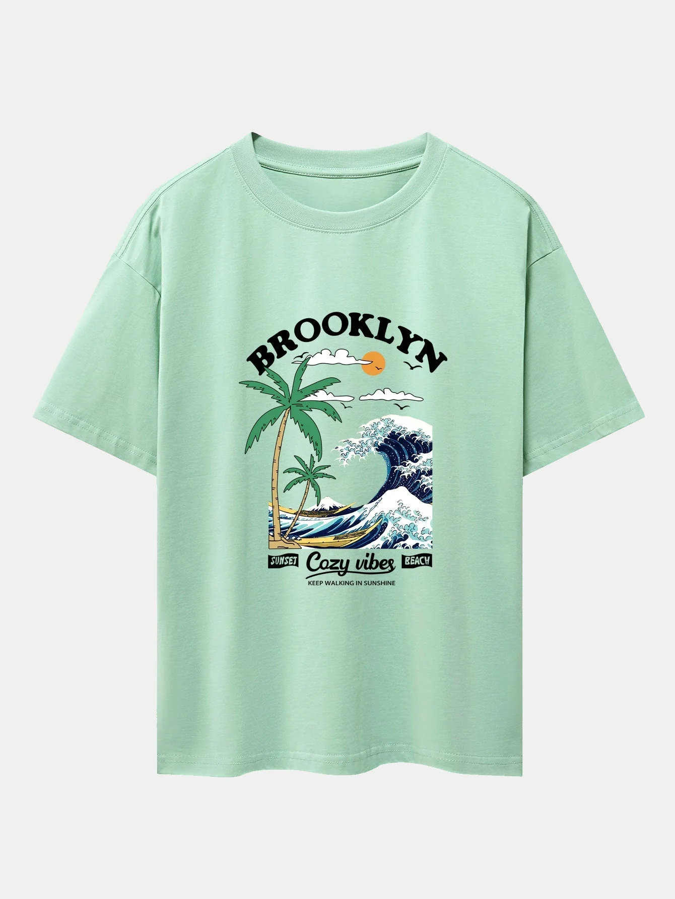 Alair® | Beach Waves Print Drop Shoulder Oversize T-Shirt - Image 6