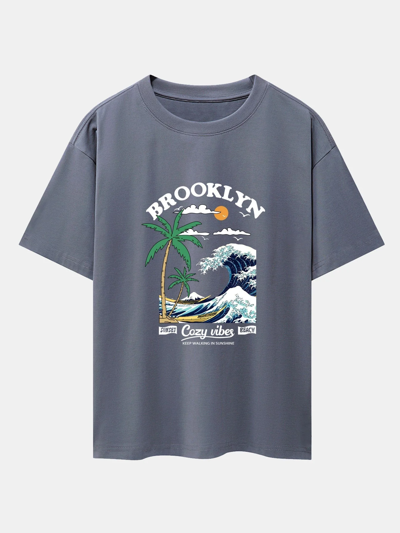 Alair® | Beach Waves Print Drop Shoulder Oversize T-Shirt - Image 9