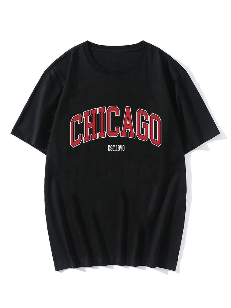 Alan® | Chicago Letter Print T-Shirt - Image 3