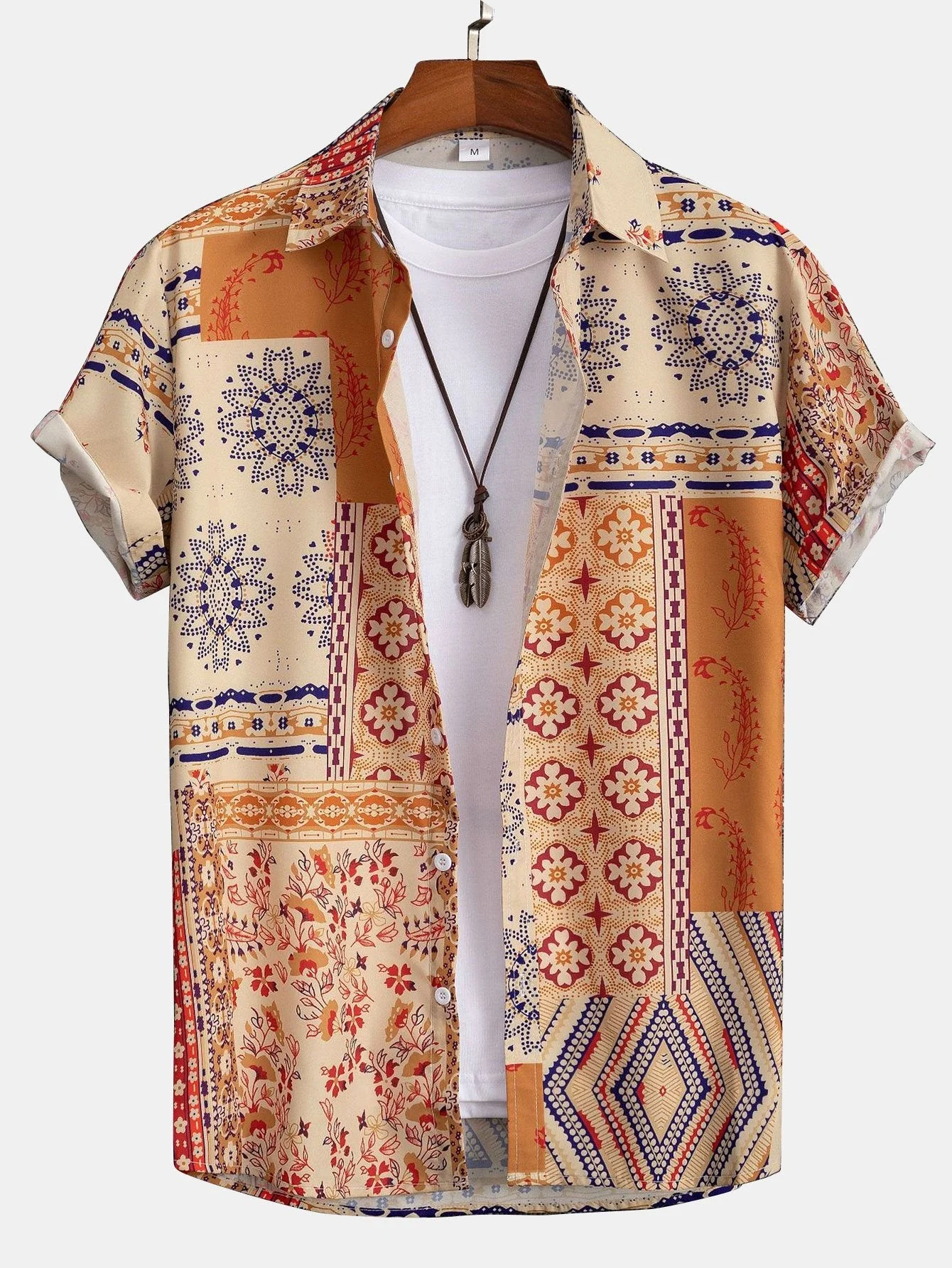 Alarico® | Scarf Print Button Up Shirt - Image 6