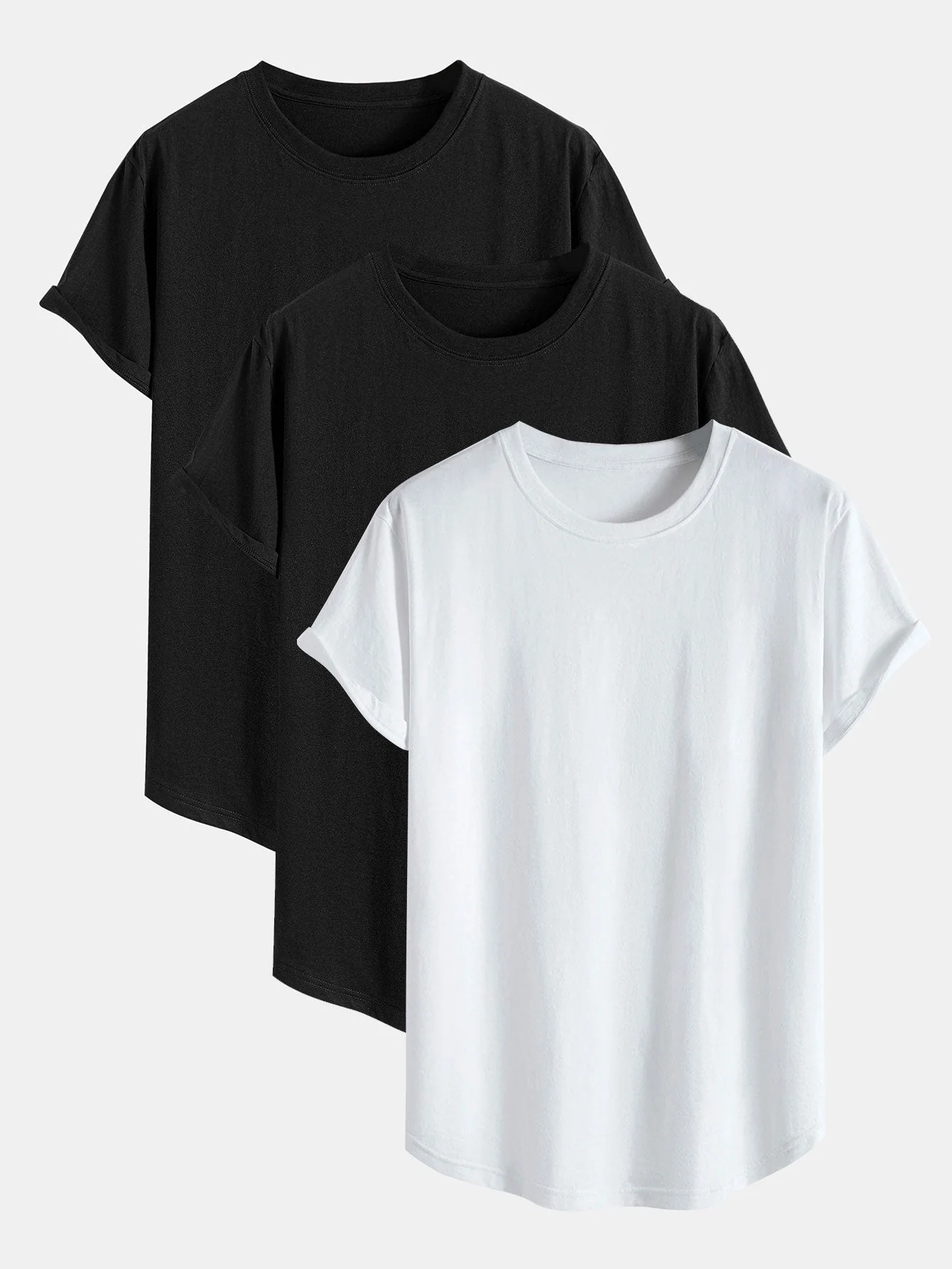 Albert® | 3 Pieces Basic Cotton Arc Hem T-Shirts - Image 5