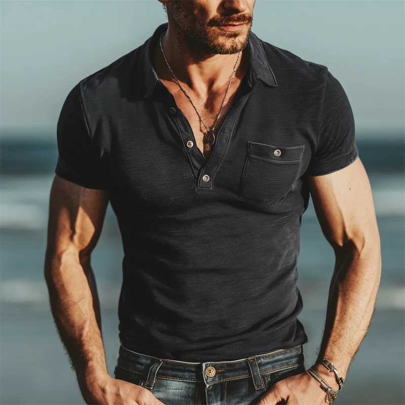 Albert | Men'S Business Knitted Slim Fit Polo Neck Short Sleeve T-Shirt - Image 4