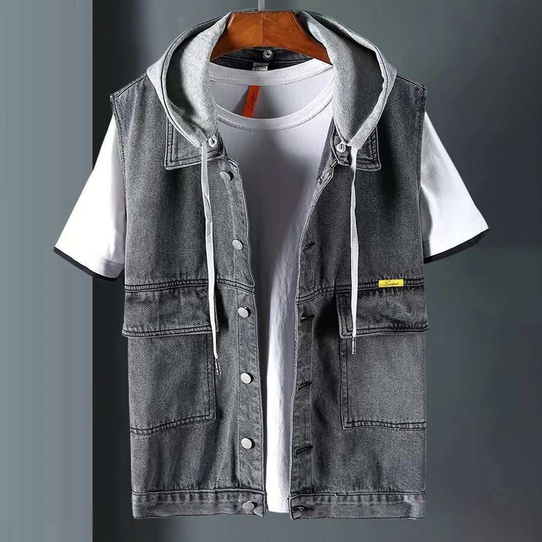 Alberto® | Denim hooded vest - Image 5