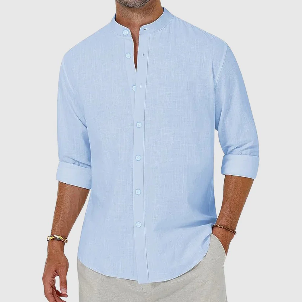 Alboin® | Alexander Heliot Henley Linen Shirt - Image 4