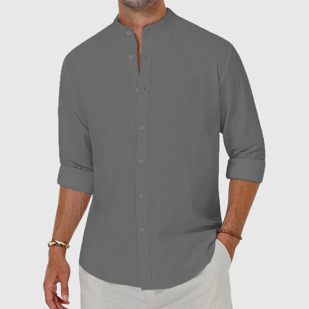 Alboin® | Alexander Heliot Henley Linen Shirt - Image 5