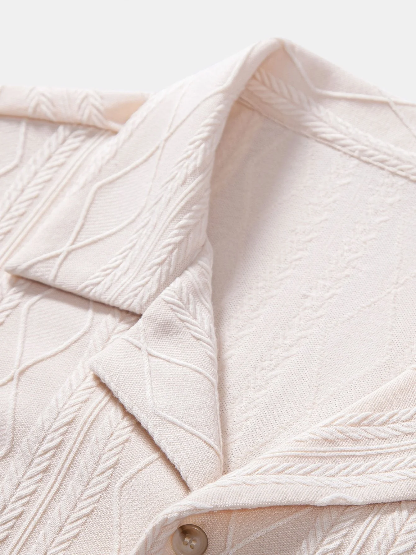 Albrecht® | Knitted Geometric Rhombus Jacquard Cuban Shirt - Image 9