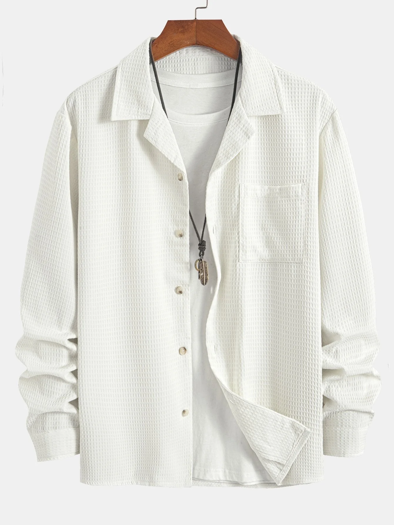 Alcidas® | Long Sleeve Waffle Cuban Collar Shirt - Image 2