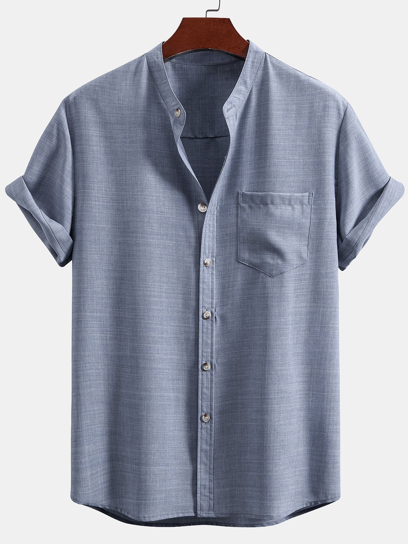 Alcino® | Short Sleeve Stand Collar Shirt - Image 5