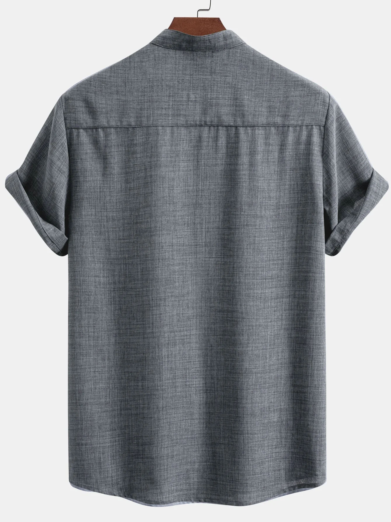 Alcino® | Short Sleeve Stand Collar Shirt - Image 8