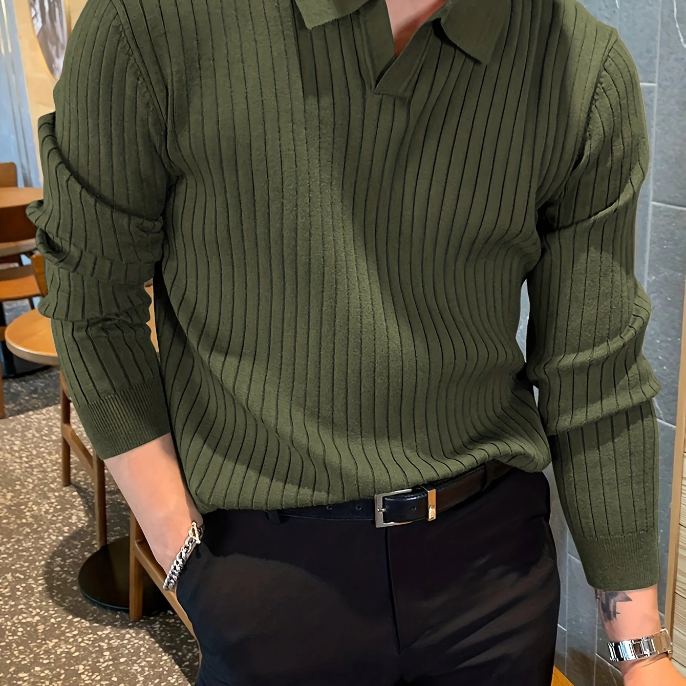 Alcmeon® | Zenith Soho Textured V-Neck Pullover - Image 8