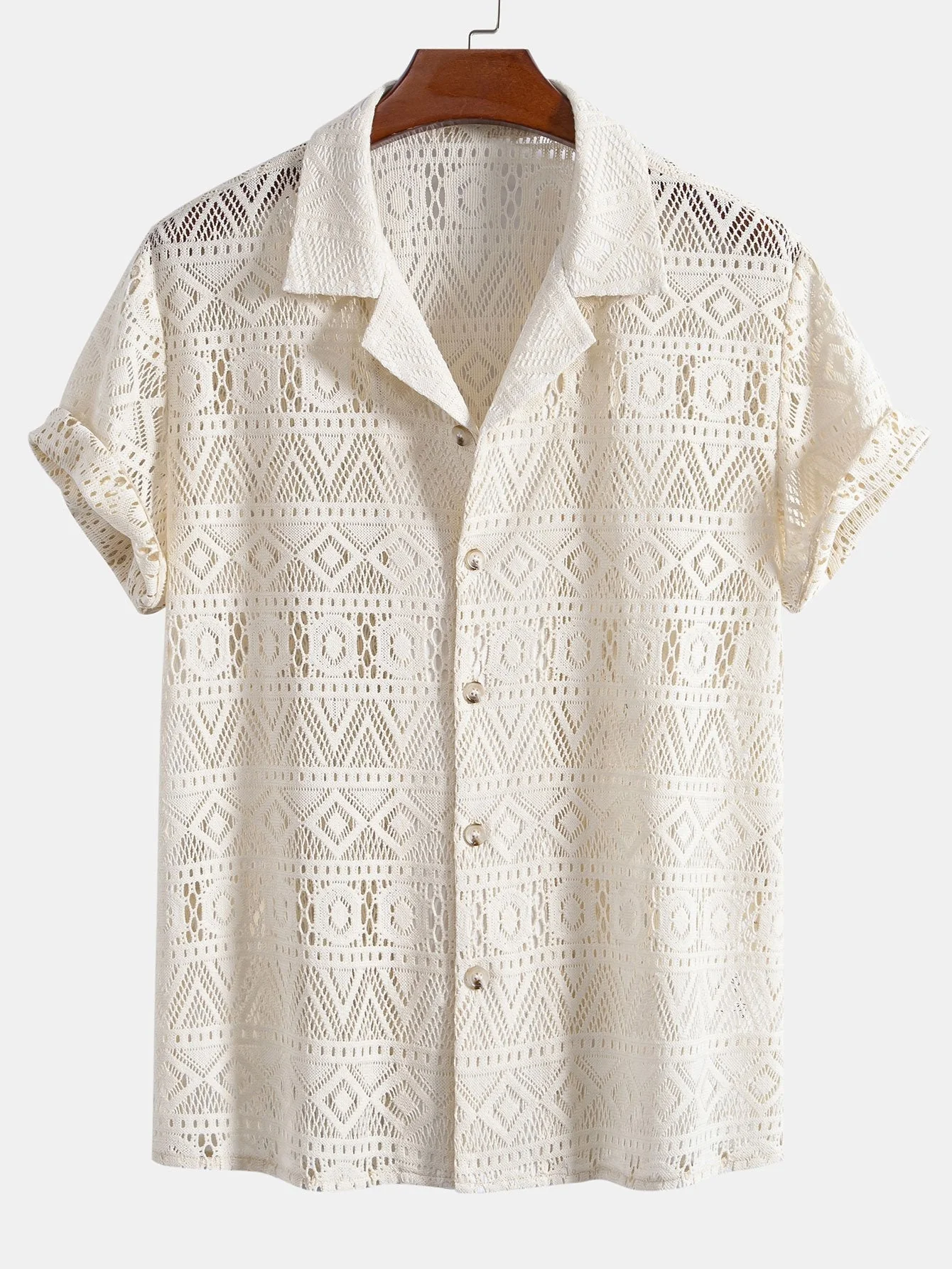 Alcott® | Short Sleeve Geometry Textured Cuban Shirt