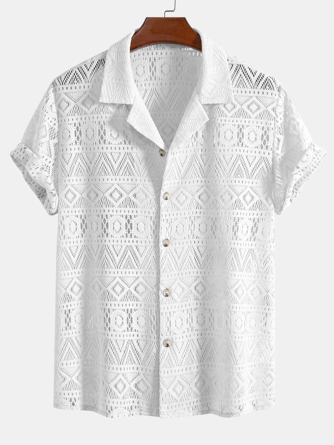 Alcott® | Short Sleeve Geometry Textured Cuban Shirt - Image 3
