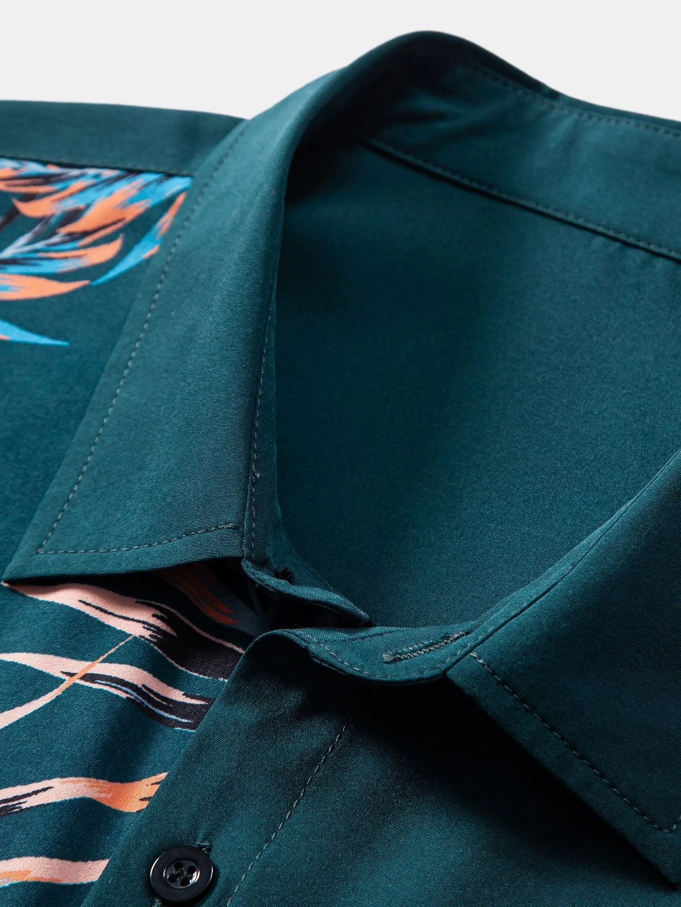Aldair® | Leaf Patchwork Print Button Up Shirt - Image 3