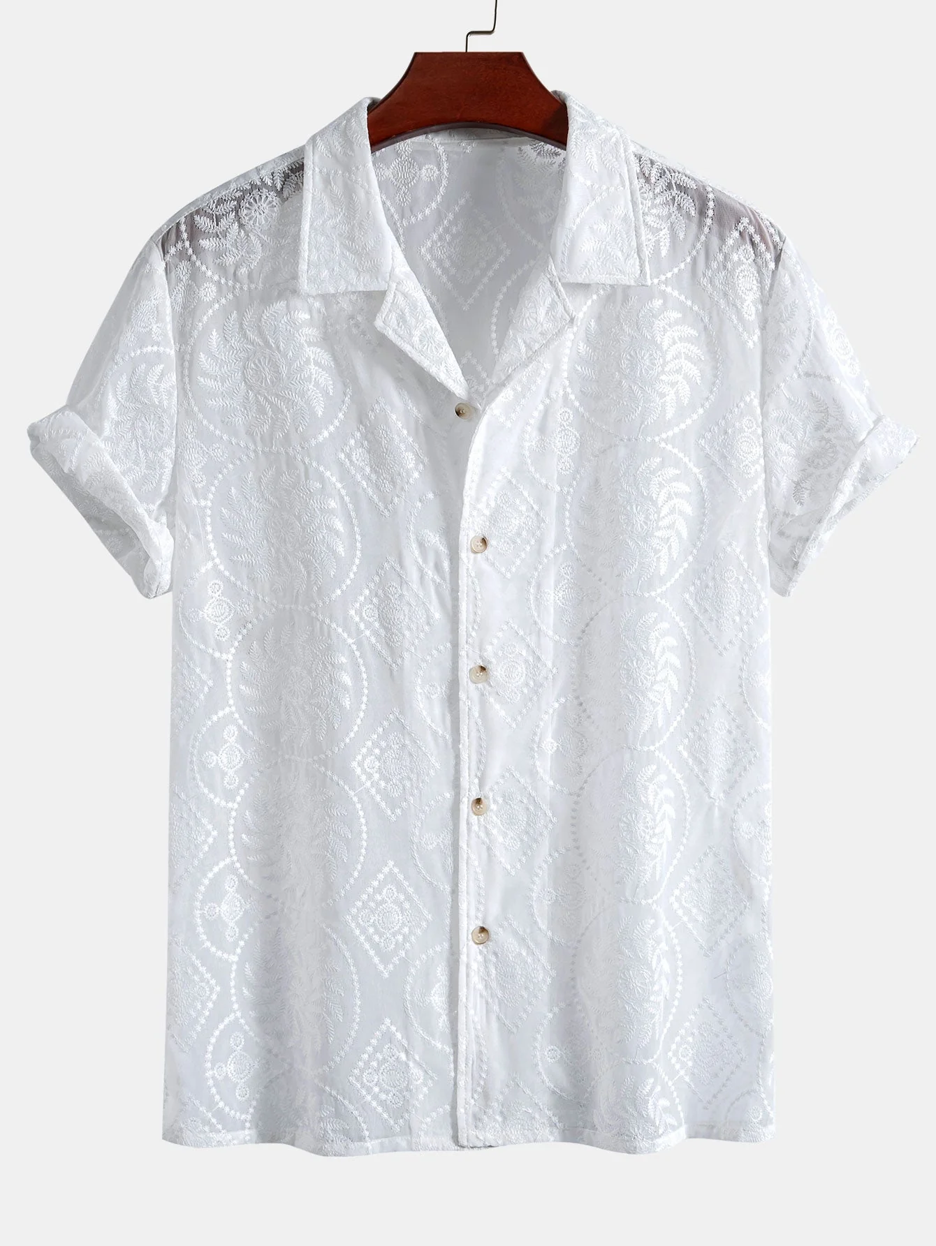 Aldar® | Embroidered Floral Cuban Shirt