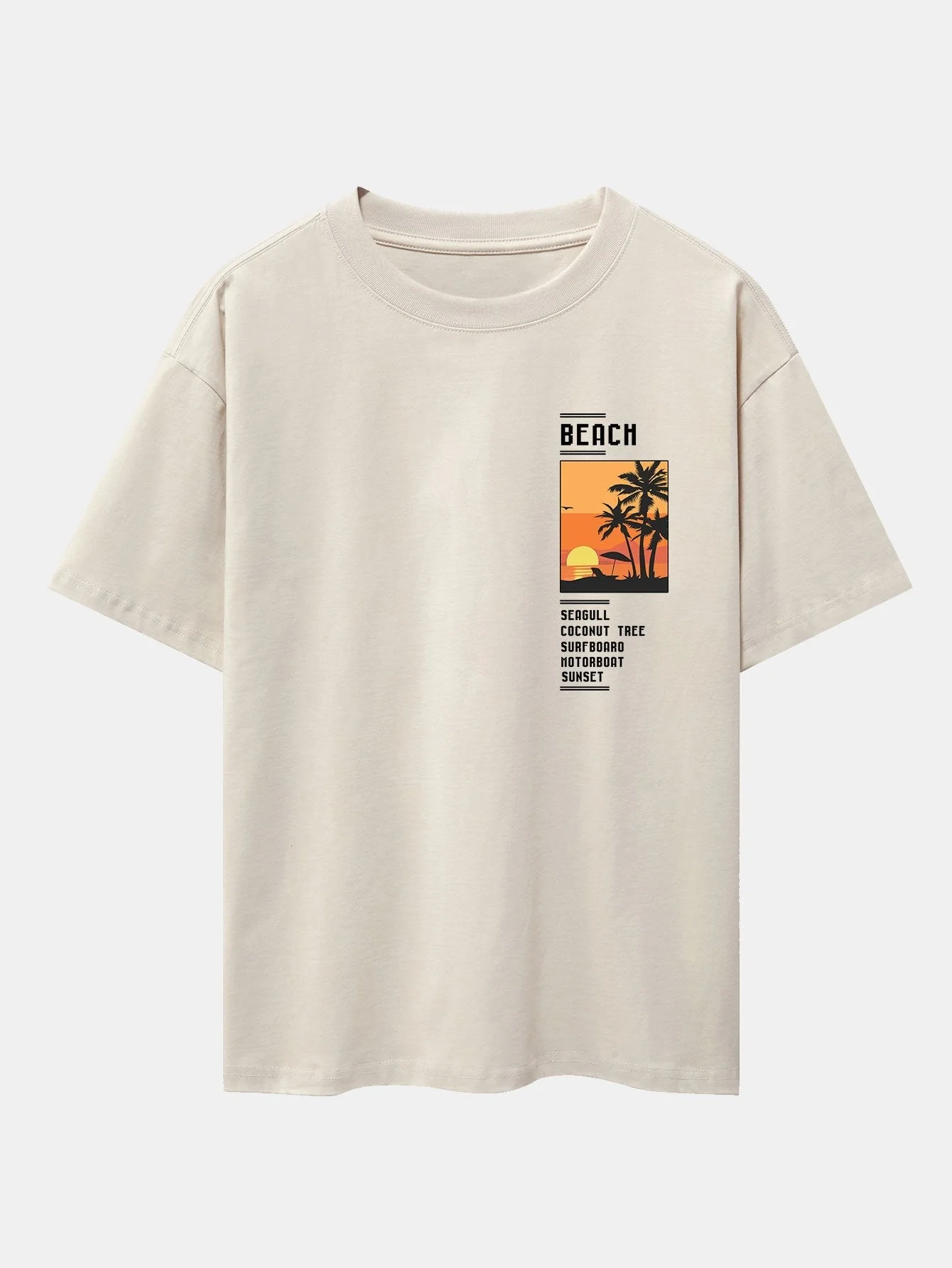 Aldo® | Beach Scenery Slogan Print Drop Shoulder Oversize T-Shirt - Image 2
