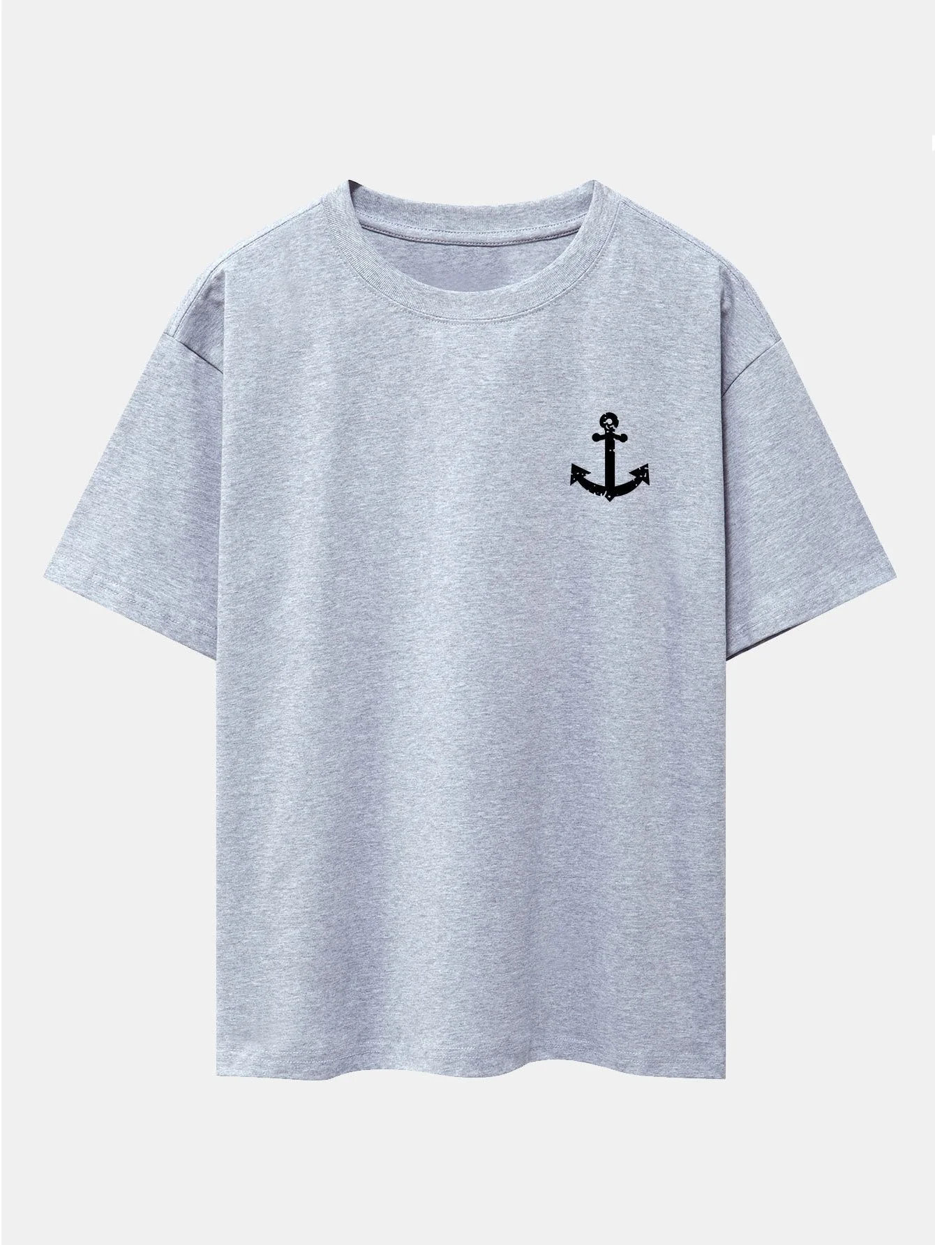 Alenio® | Anchor Print Drop Shoulder Oversize T-Shirt - Image 3