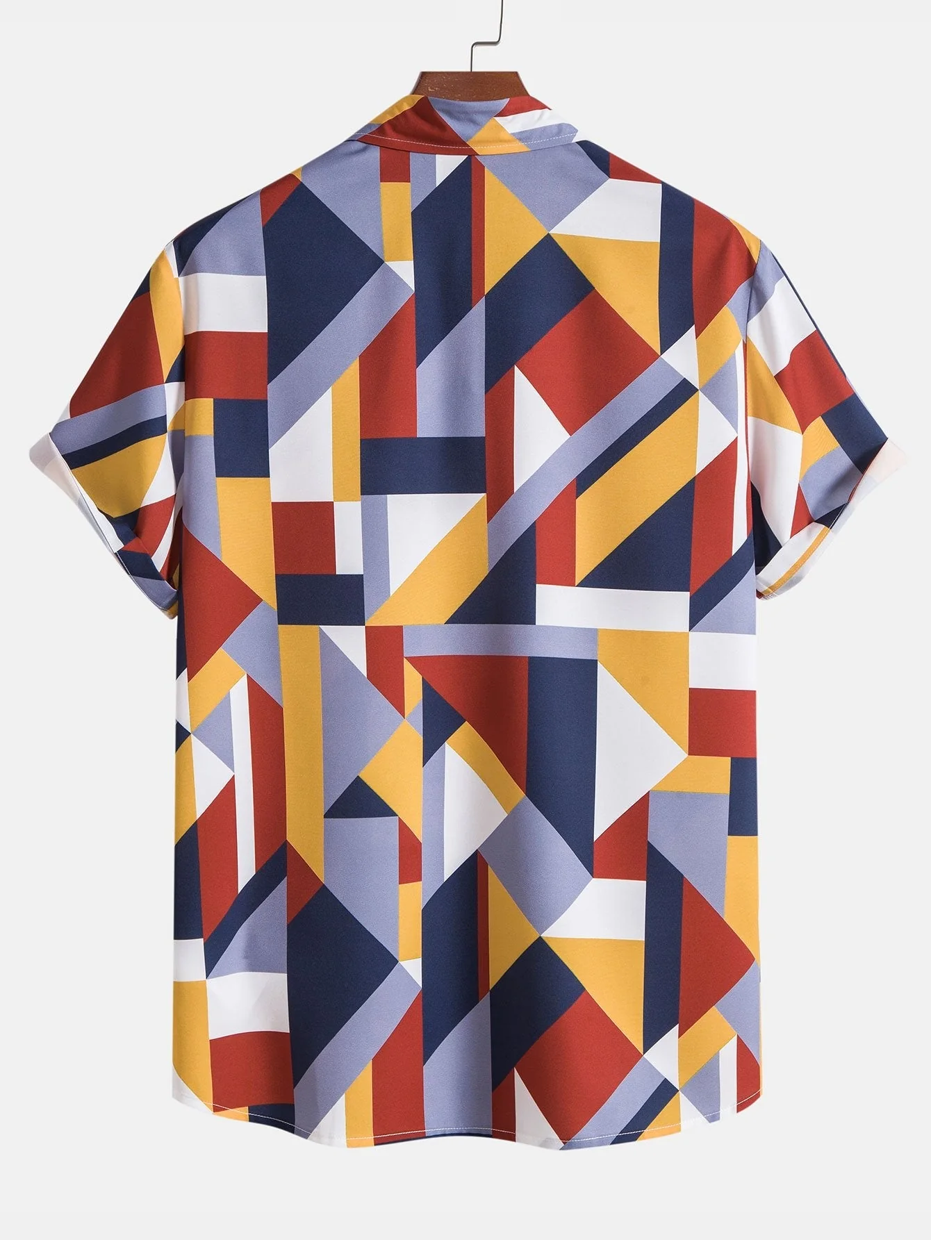 Alesio® | Geometric Print Button Up Shirt - Image 2