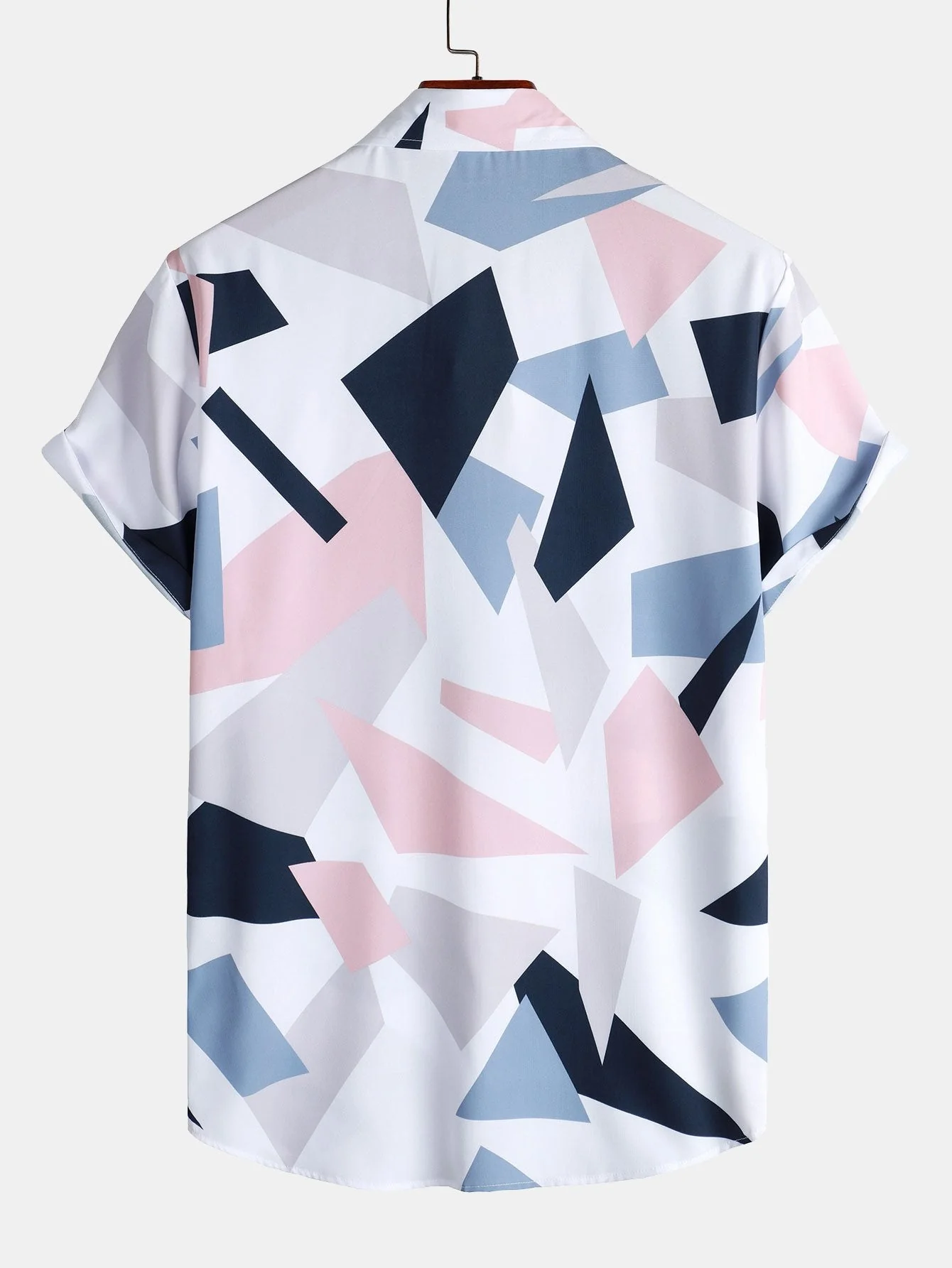 Alessander® | Geometric Print Button Up Shirt With Pocket - Image 2