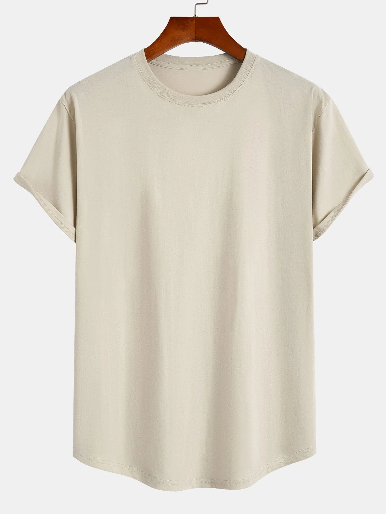 Alex® | Basic Cotton Arc Hem T-Shirt - Image 5
